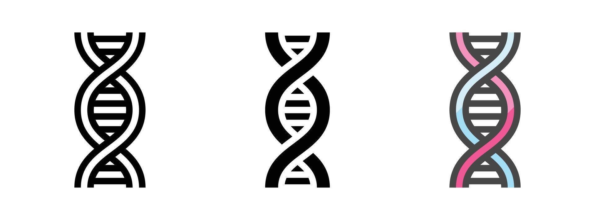 Multipurpose DNA Vector Icon in Outline, Glyph, Filled Outline Style