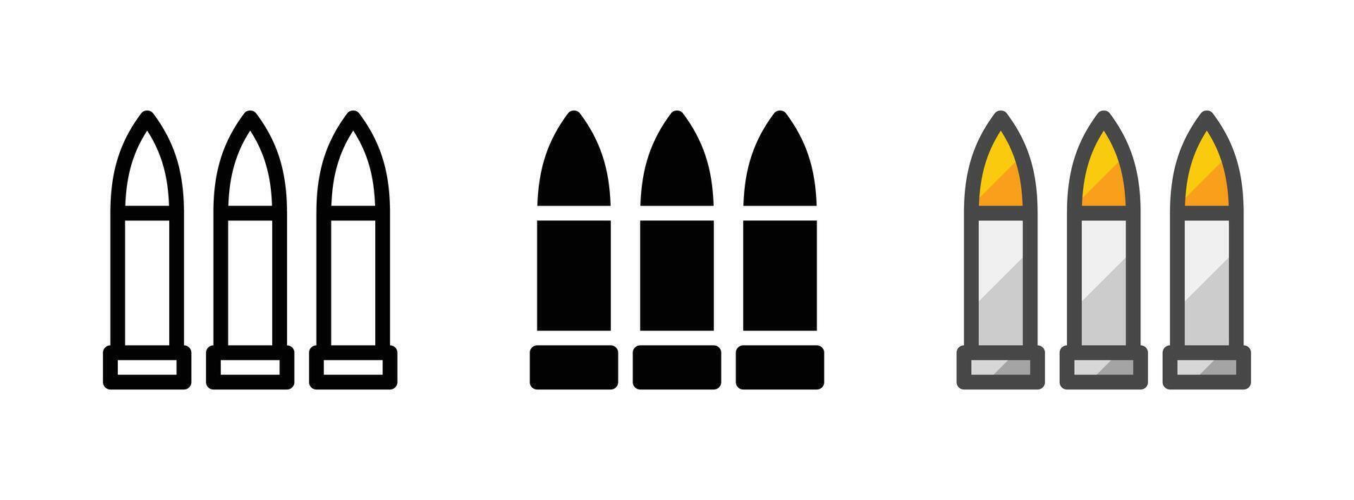 Multipurpose Bullets Vector Icon in Outline, Glyph, Filled Outline Style
