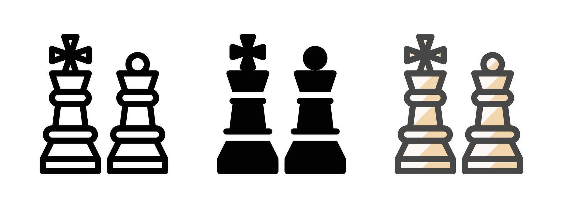 Multipurpose Chess Vector Icon in Outline, Glyph, Filled Outline Style