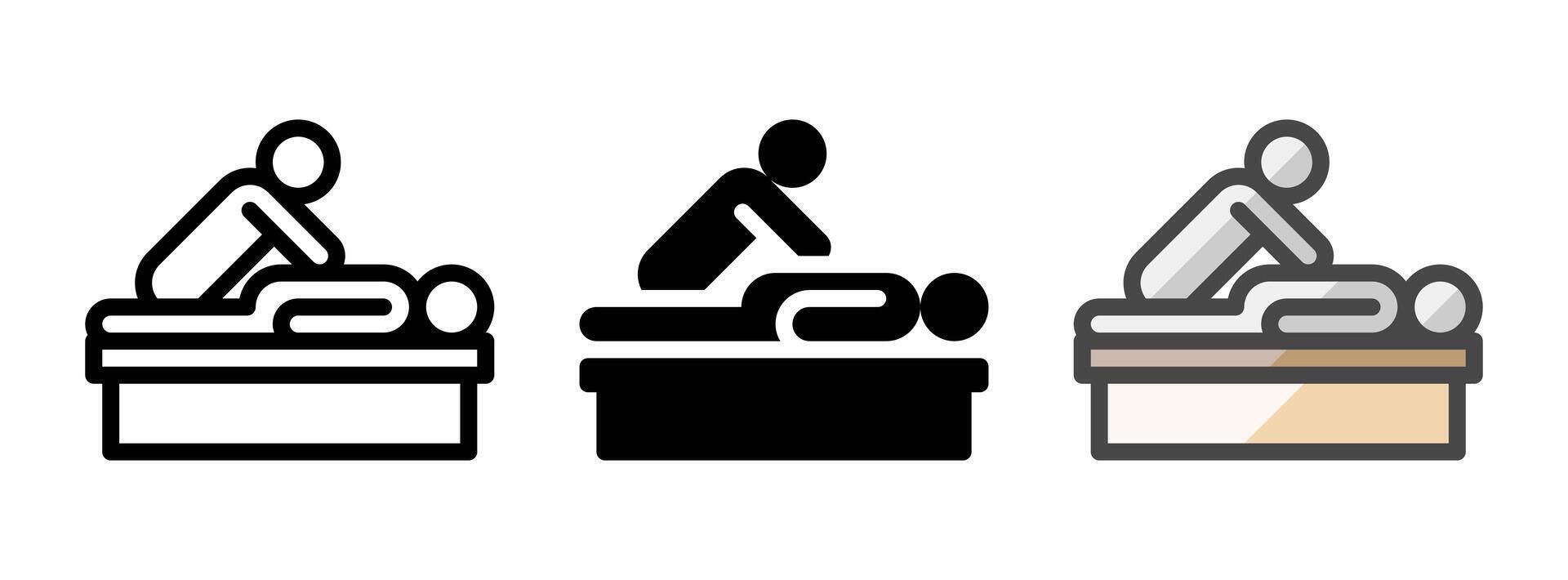 Multipurpose Massage Vector Icon in Outline, Glyph, Filled Outline Style