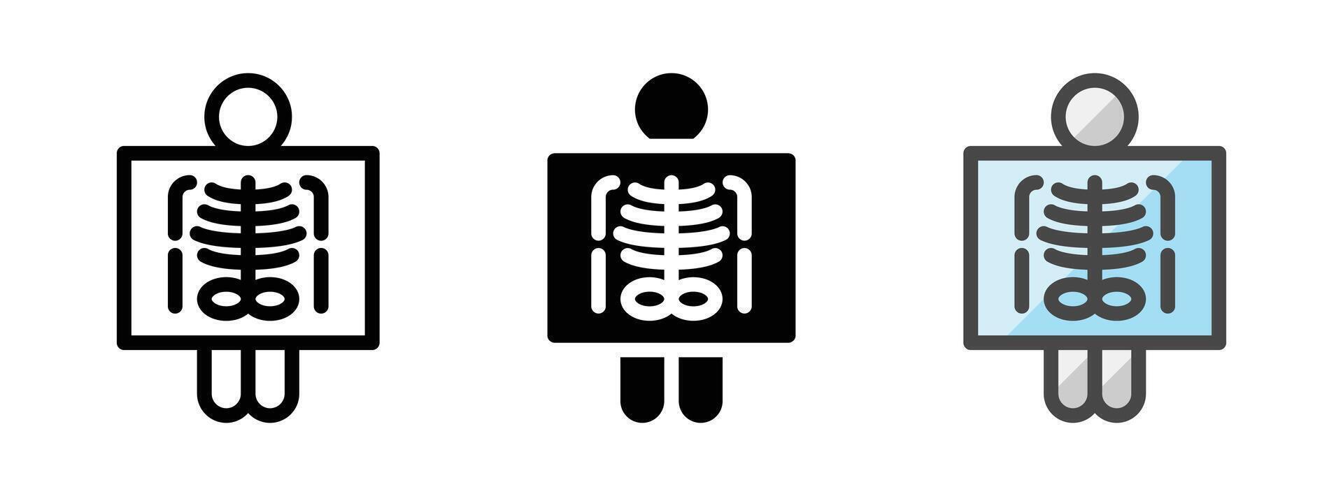 Multipurpose X-Ray Vector Icon in Outline, Glyph, Filled Outline Style