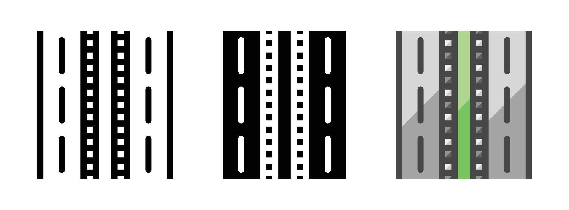 Multipurpose Road Divider Vector Icon in Outline, Glyph, Filled Outline Style