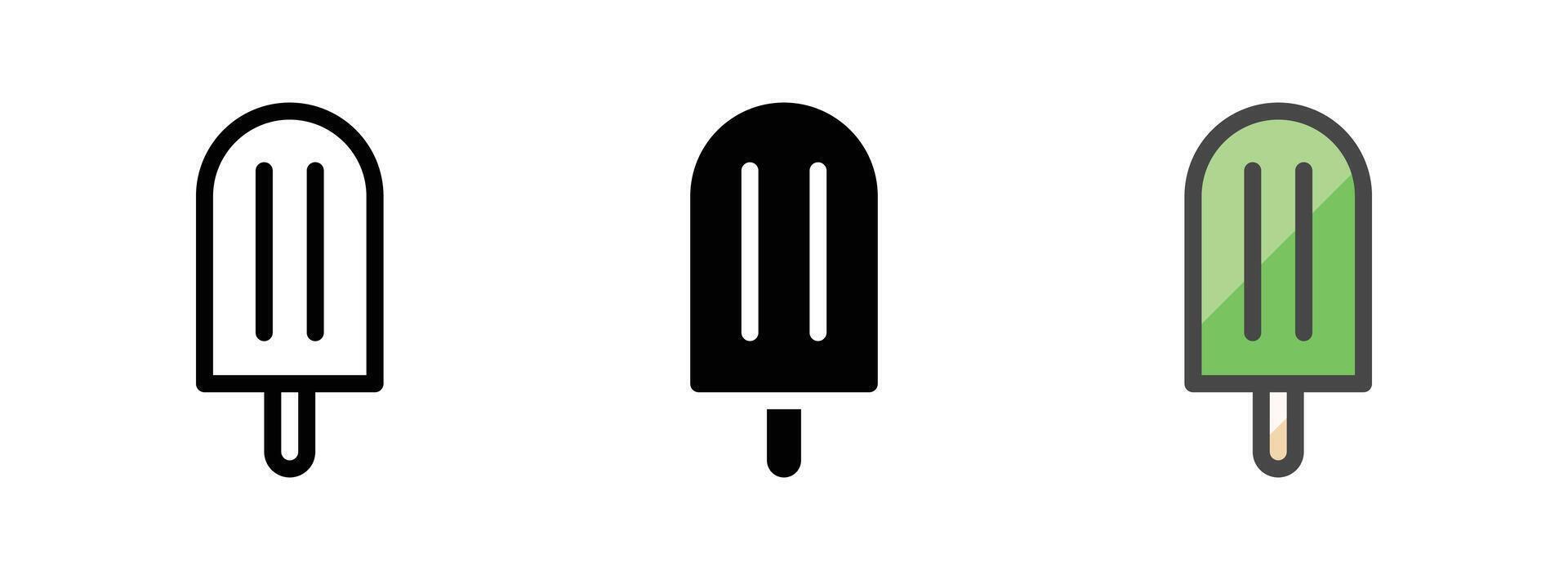 Multipurpose Ice Cream Vector Icon in Outline, Glyph, Filled Outline Style