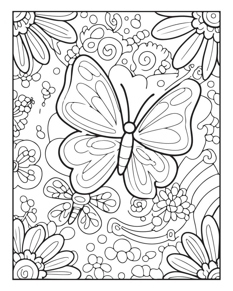 Beautiful butterfly Coloring Page - Beautiful Butterfly Coloring Page Vector 