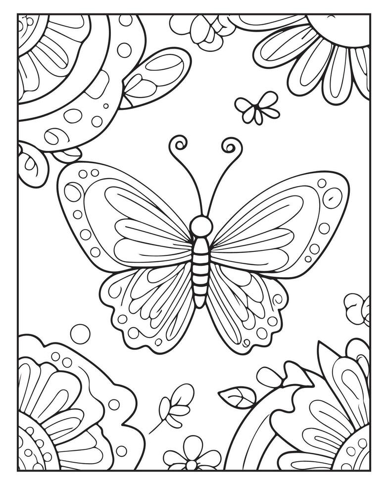 Beautiful butterfly Coloring Page - Beautiful Butterfly Coloring Page Vector 