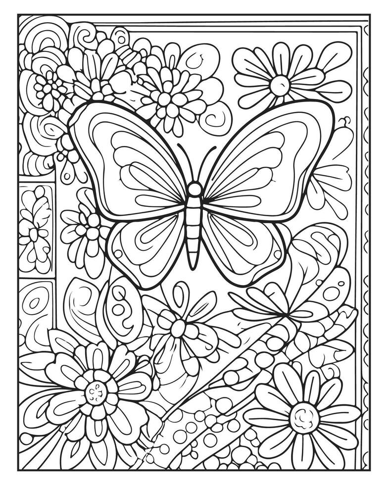 Beautiful butterfly Coloring Page - Beautiful Butterfly Coloring Page Vector 