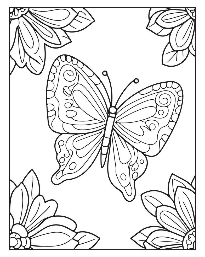 Beautiful butterfly Coloring Page - Beautiful Butterfly Coloring Page Vector 
