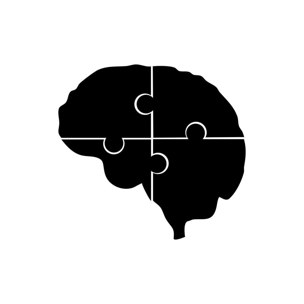 Puzzle brain icon. creative brain logo vector