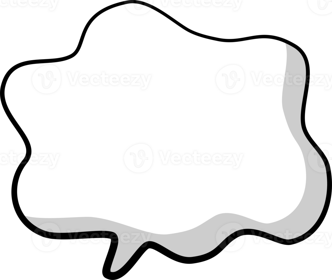 Black and white color speech bubble balloon, icon sticker memo keyword planner text box banner, flat png transparent element design