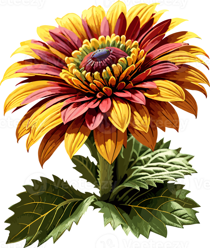 AI generated Two tone Flower illustration isolated on transparent background png, floral design element for card, spring decoration, summer, gardening, large bloom, clipart, botany png