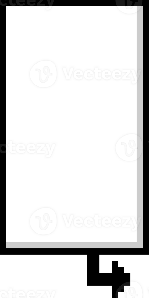 8bit retro game pixel speech bubble balloon with arrow point, icon sticker memo keyword planner text box banner, flat png transparent element design