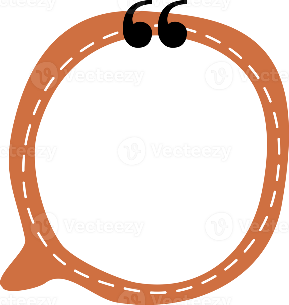 Colorful pastel orange color speech bubble balloon with quotation marks, icon sticker memo keyword planner text box banner, flat png transparent element design