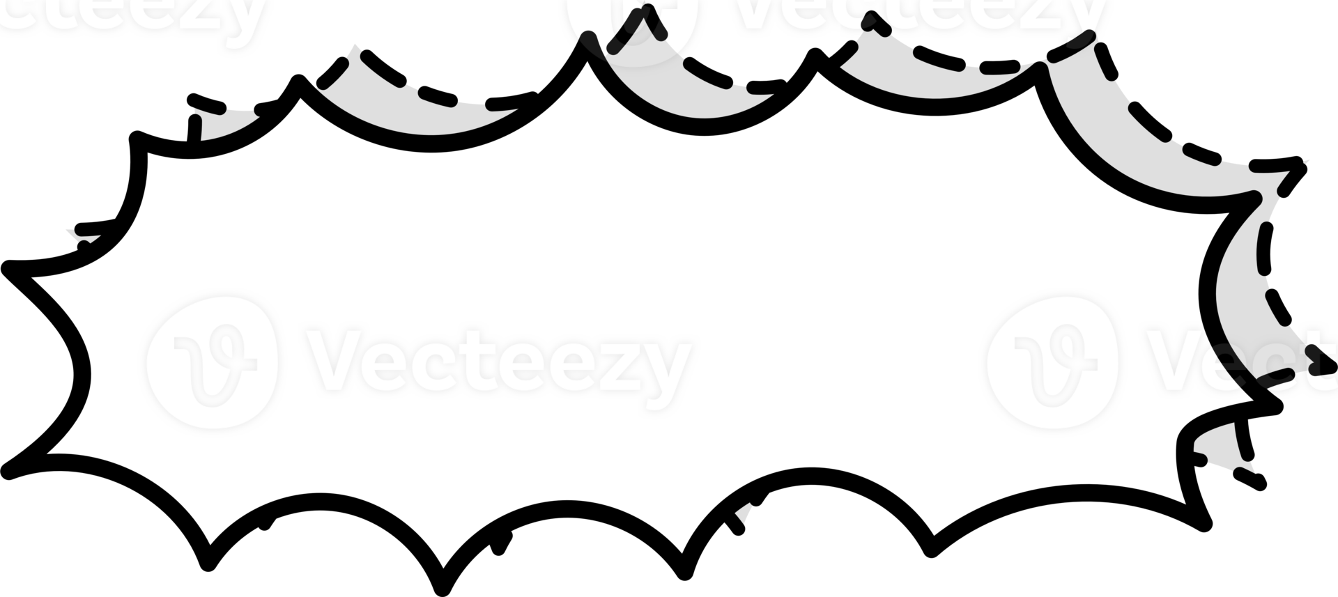 Black and white color speech bubble balloon, icon sticker memo keyword planner text box banner, flat png transparent element design