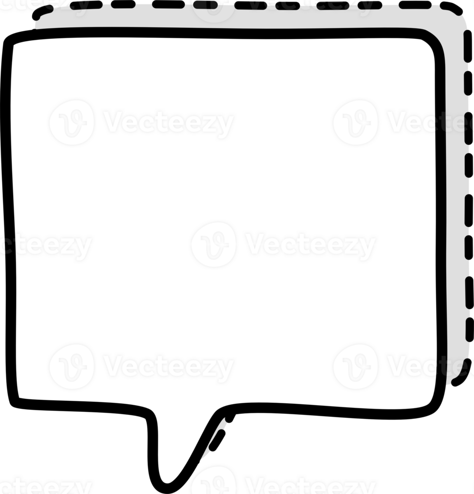 Black and white color speech bubble balloon, icon sticker memo keyword planner text box banner, flat png transparent element design
