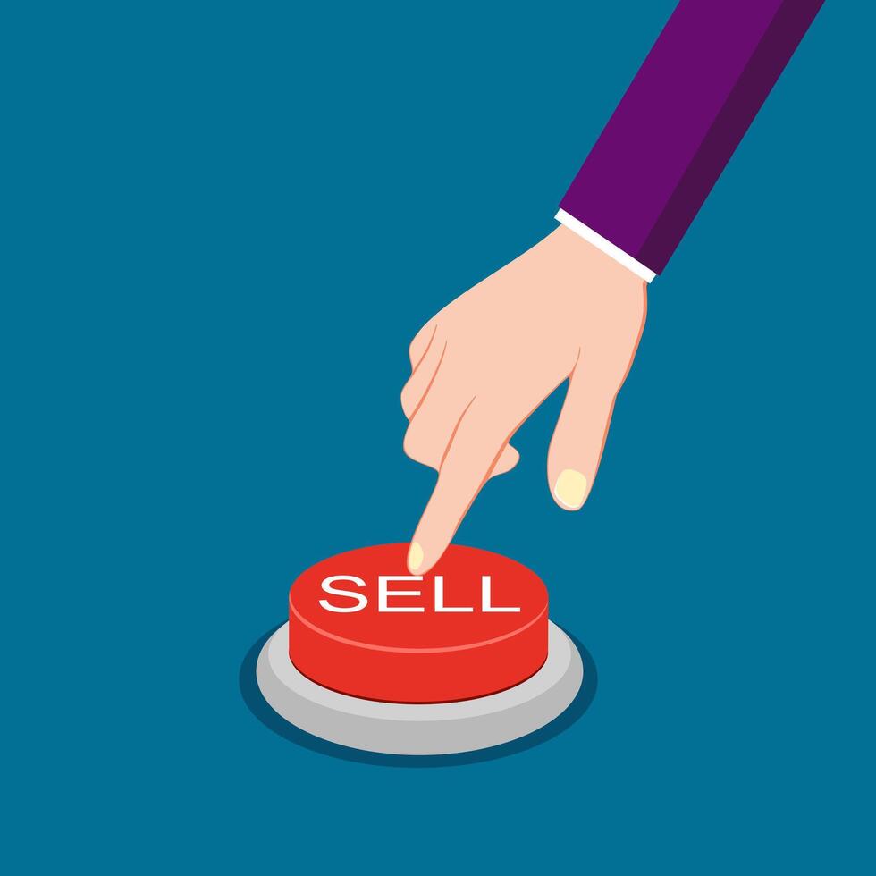 Press the sell button vector