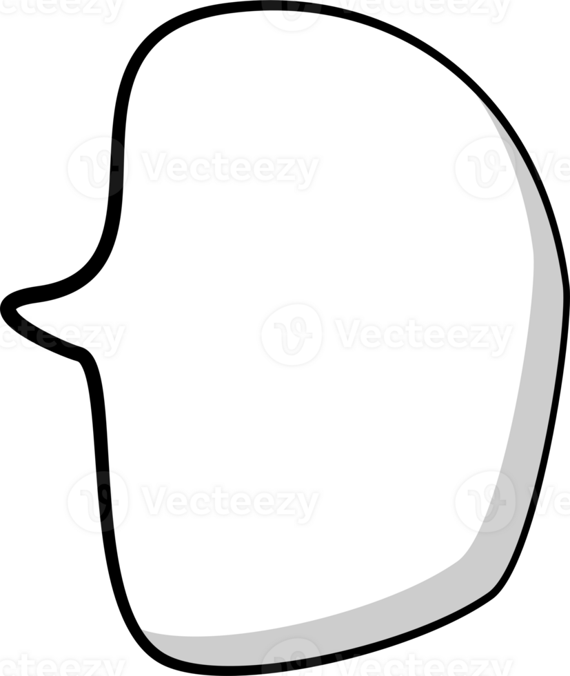 Black and white color speech bubble balloon, icon sticker memo keyword planner text box banner, flat png transparent element design