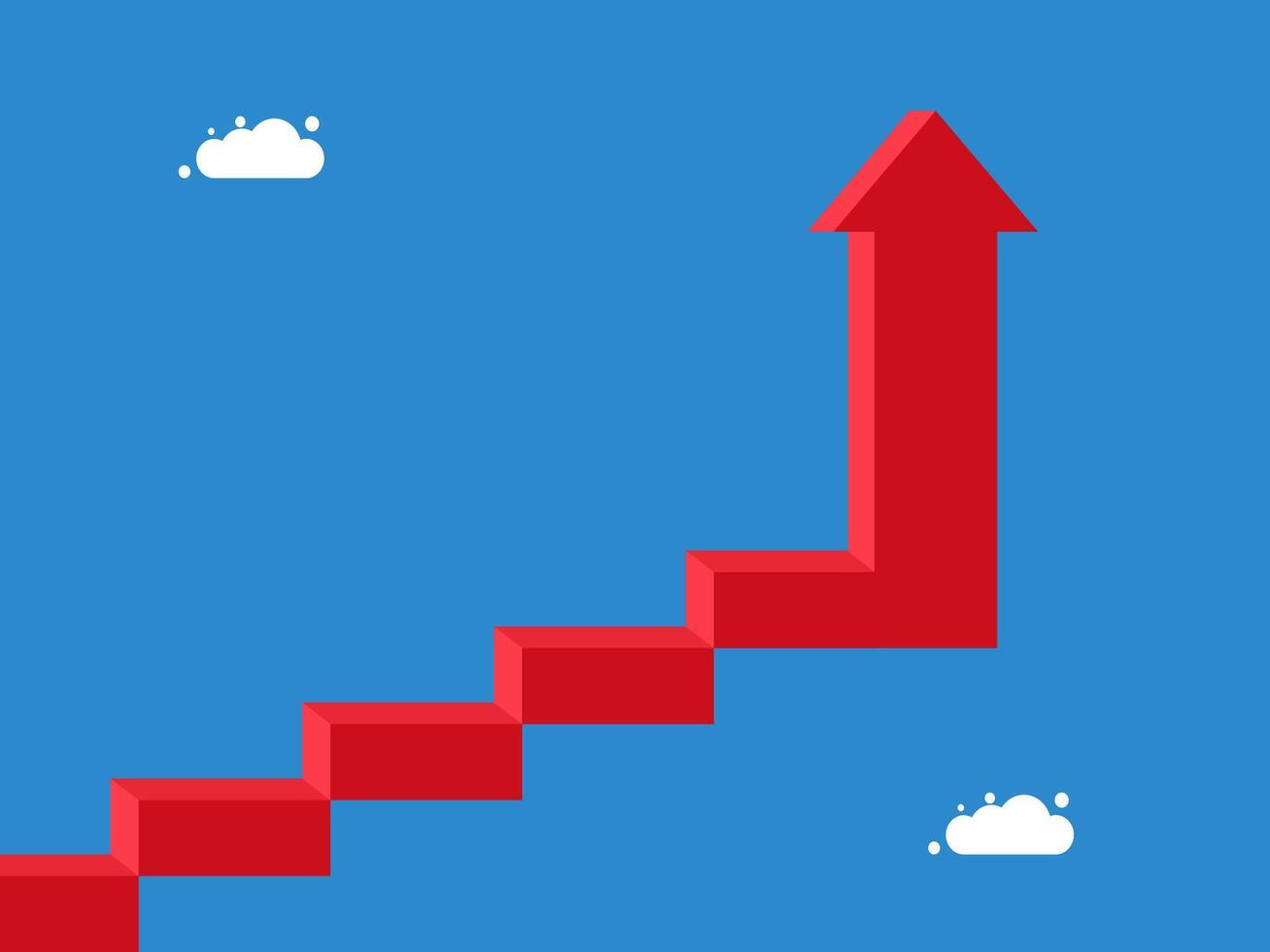 Ladder of success with growing arrows vector