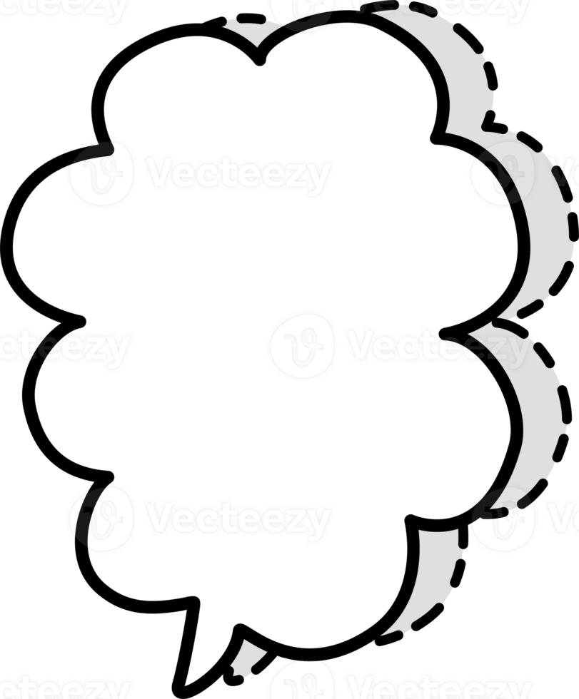 Black and white color speech bubble balloon, icon sticker memo keyword planner text box banner, flat png transparent element design