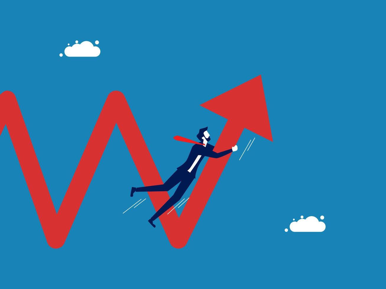 empresario en financiero valores mercado fluctuaciones creciente y que cae vector