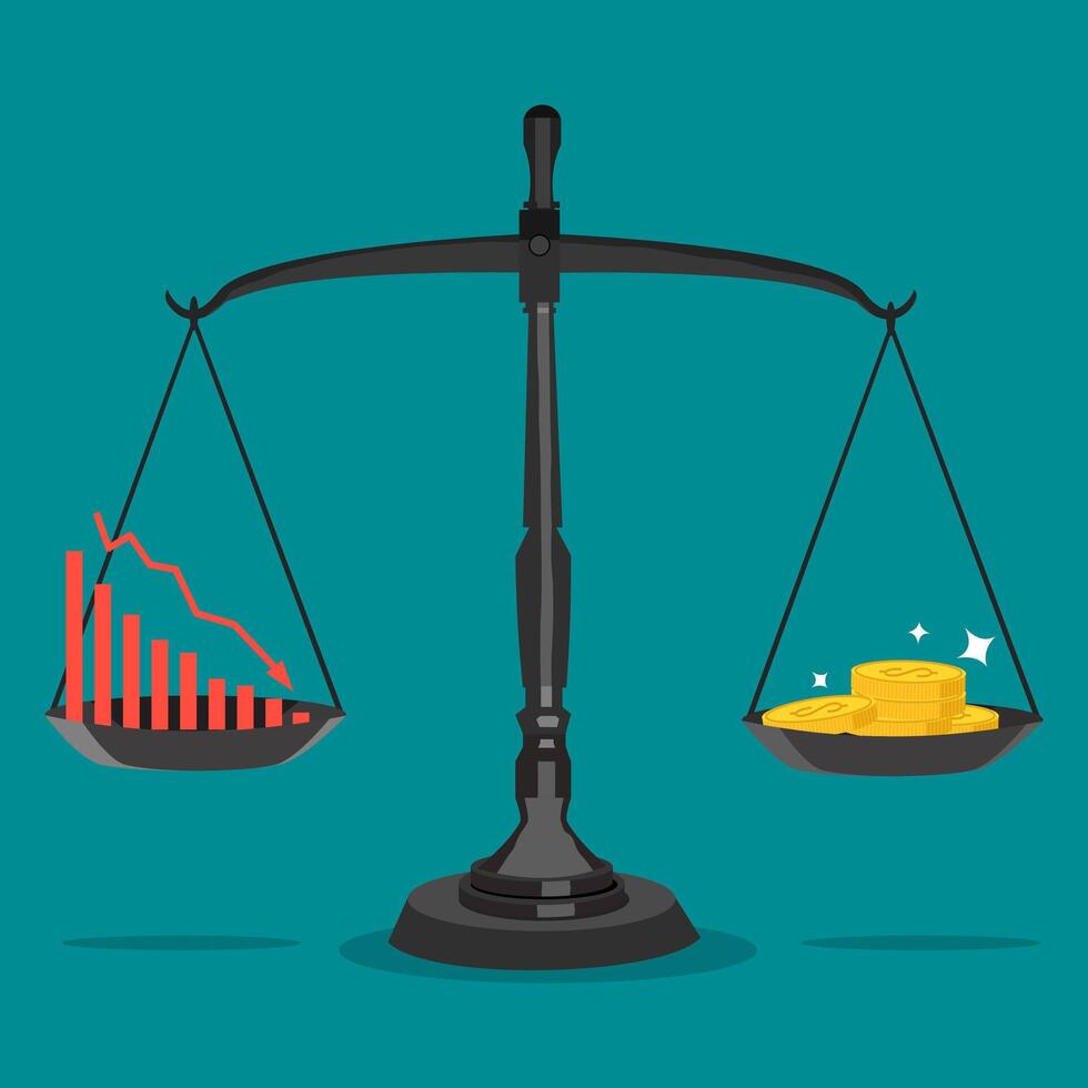 Invest in stocks that are falling. Concept of finance and investment vector
