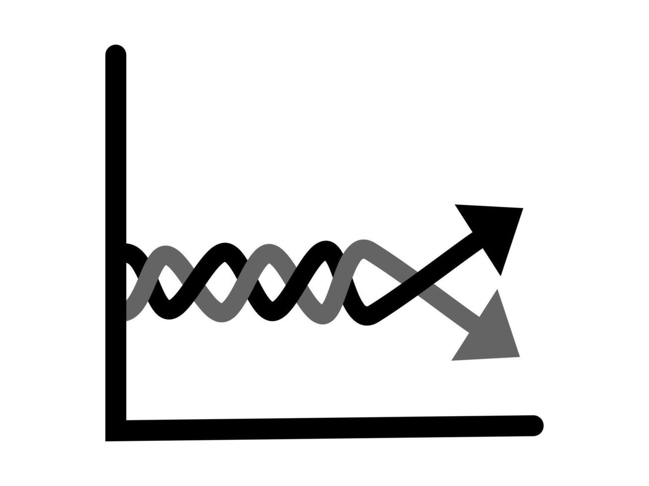 volatilidad línea símbolo. valores gráfico concepto vector