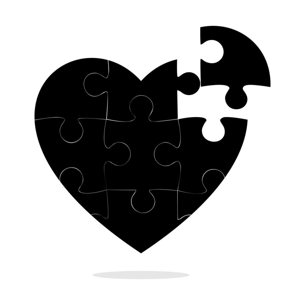 rompecabezas rompecabezas corazón icono. vector