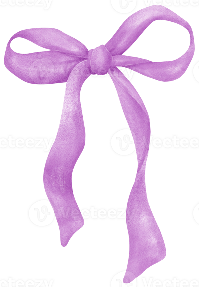Purple Coquette ribbon bow aesthetic watercolor png