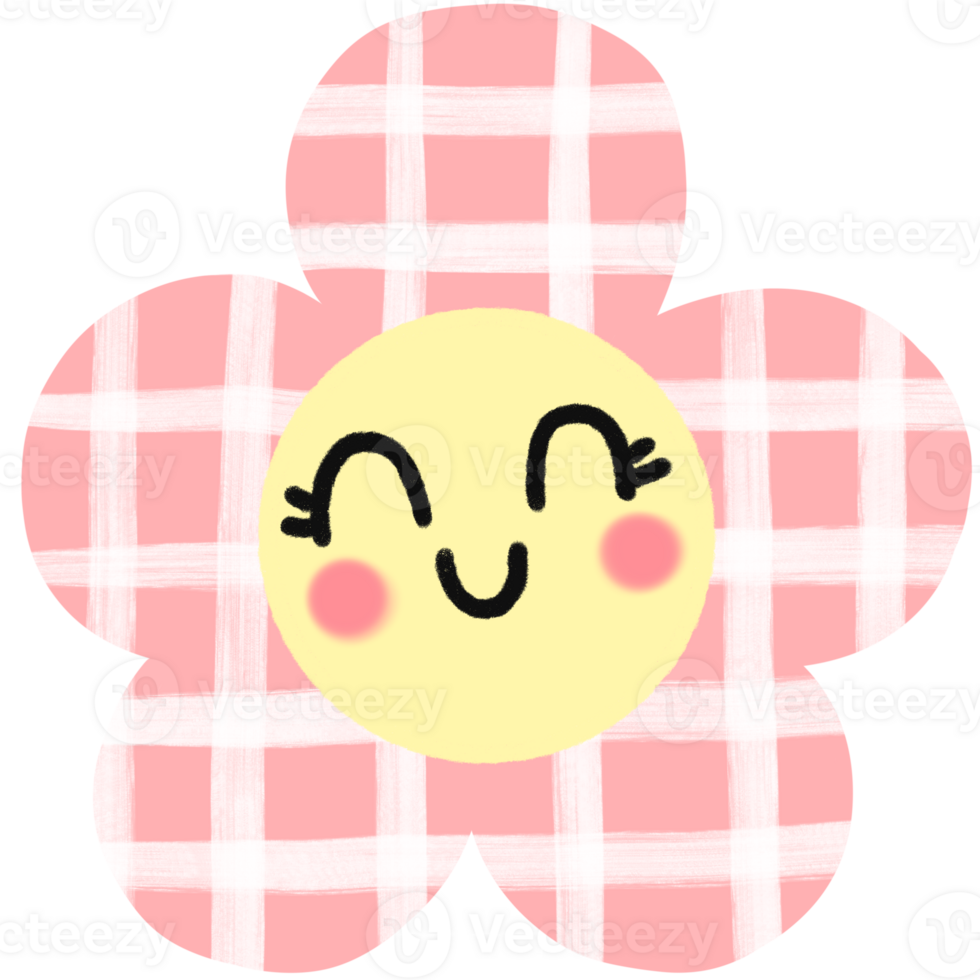 Colorful flower symbol cartoon png hand drawn