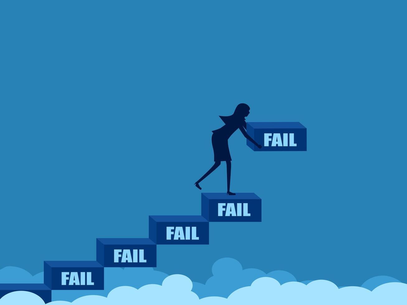 crear escalera a éxito mediante fracaso vector
