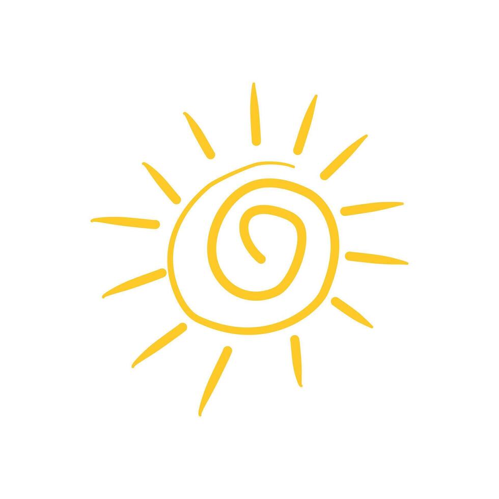 Sun icon. Stylized Sun In Painted Inky vector