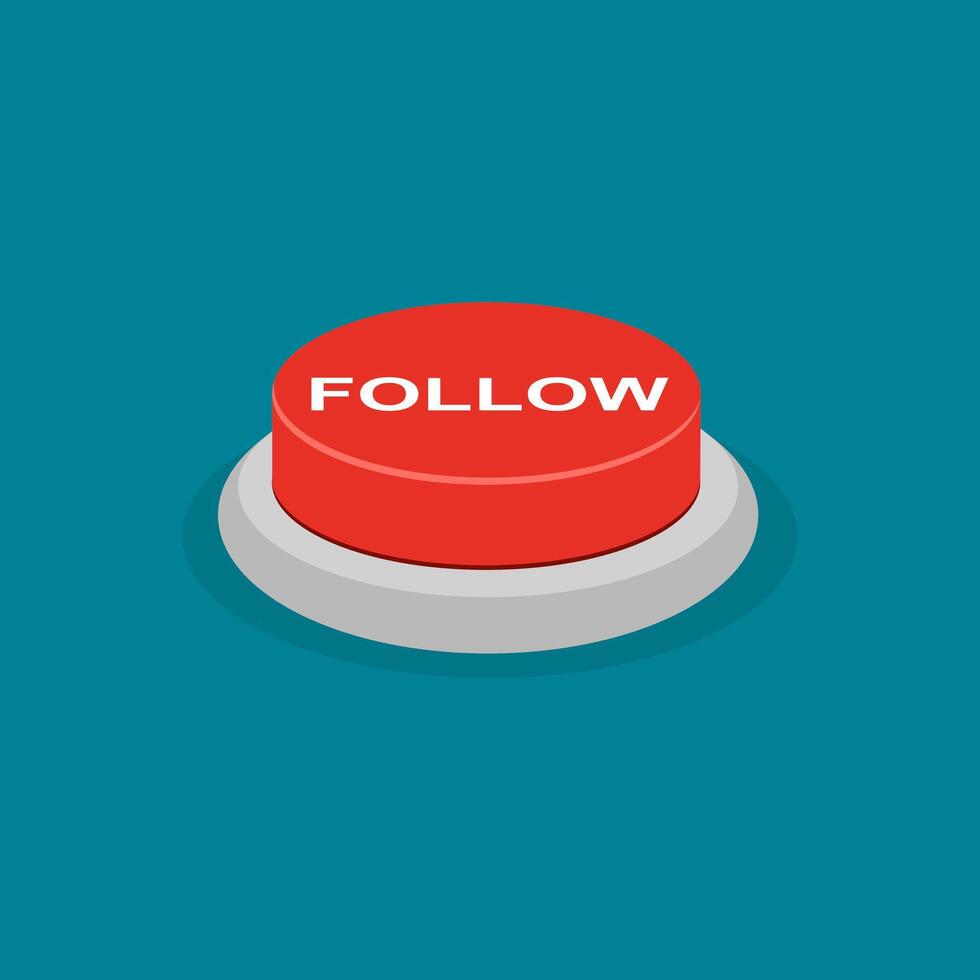 Red follow button vector