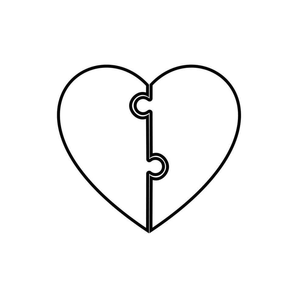 jigsaw puzzle heart icon. Vector
