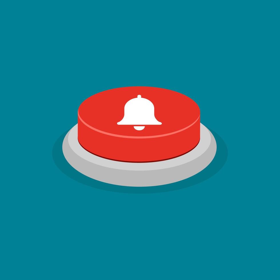 Red bell button. Alert concept. vector 42118470 Vector Art at Vecteezy