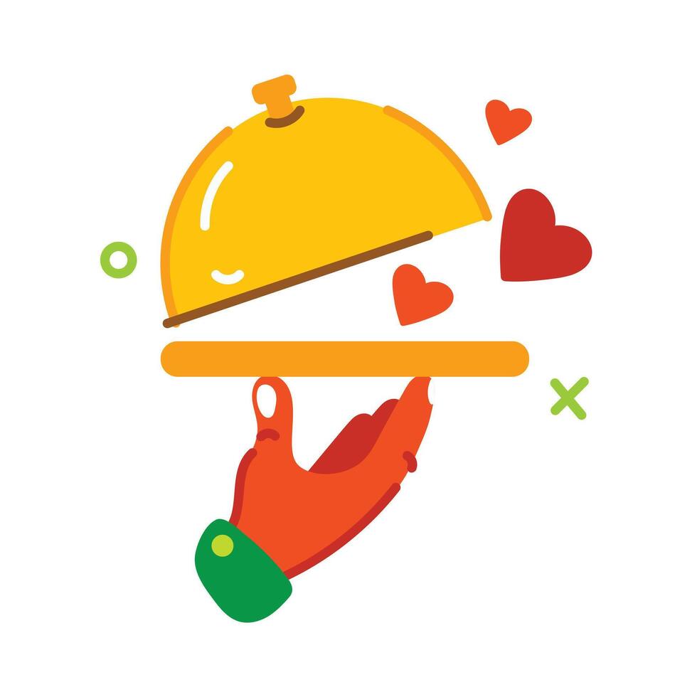 Trendy Food Serving vector