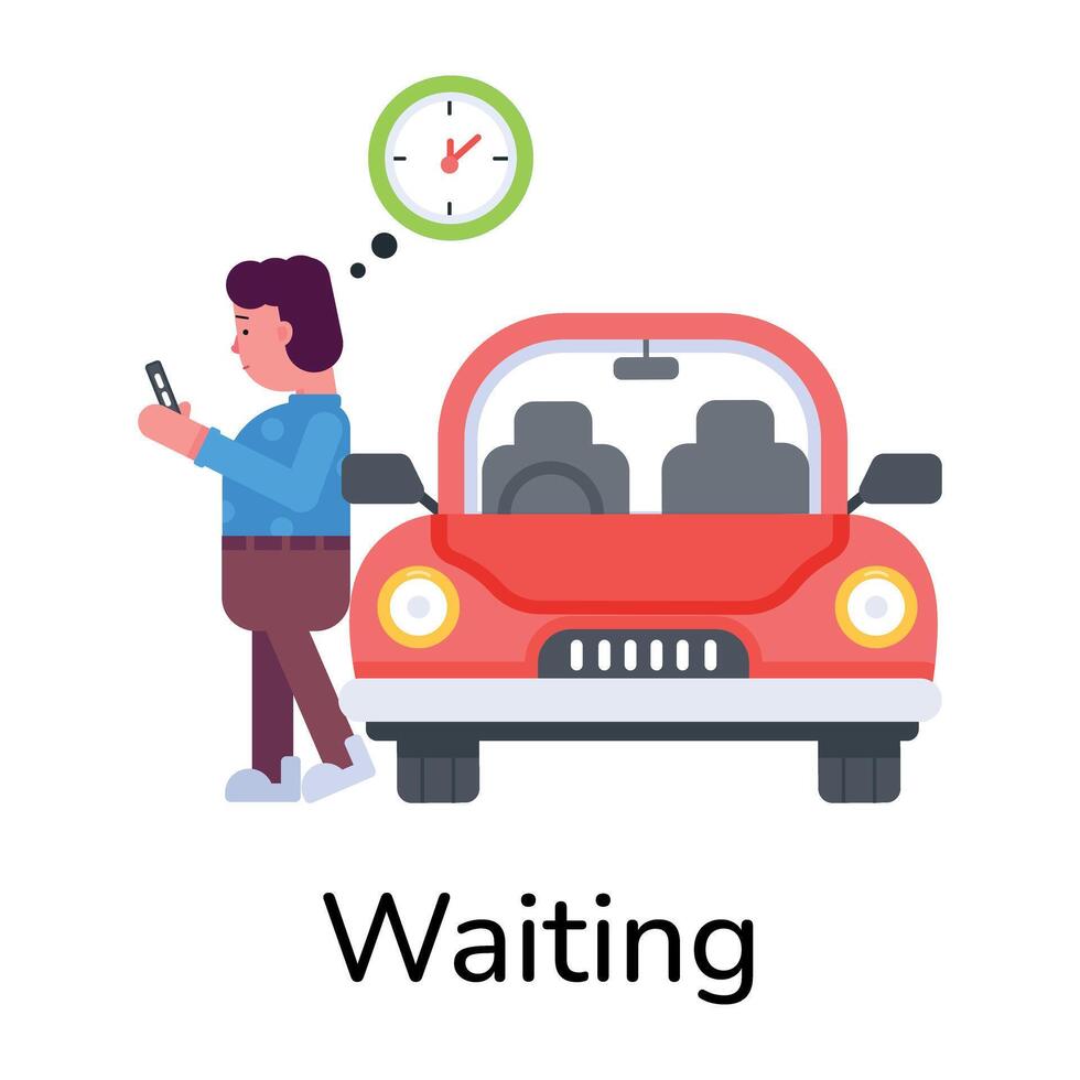 Trendy Waiting Concepts vector
