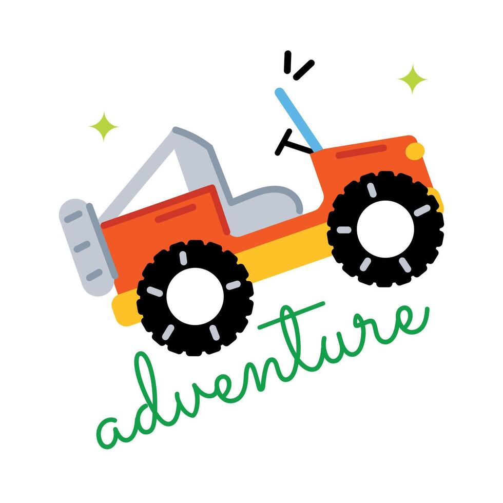 Trendy Jeep Adventure vector