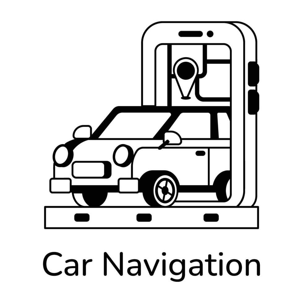 Trendy Car Navigation vector