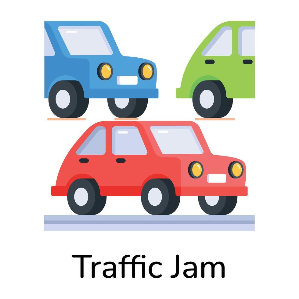Trendy Traffic Jam vector