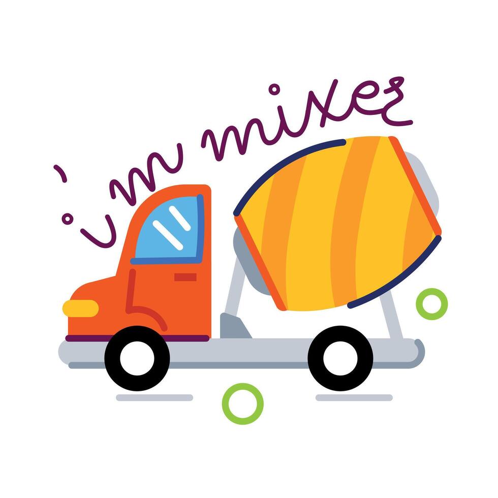 Trendy Concrete Mixer vector