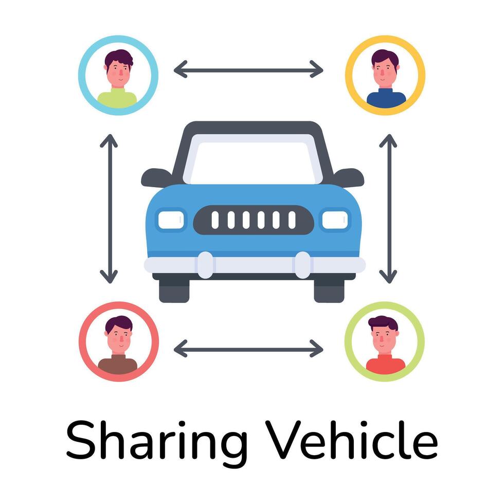 Trendy Sharing Vehicle vector