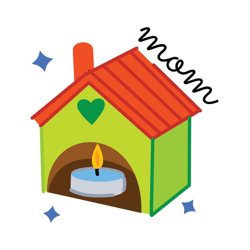 Trendy Mom House vector