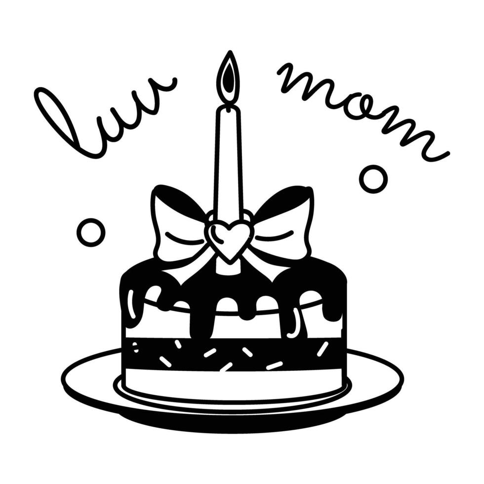 Trendy Mom Cake vector