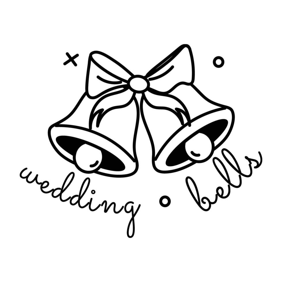 Trendy Wedding Bells vector