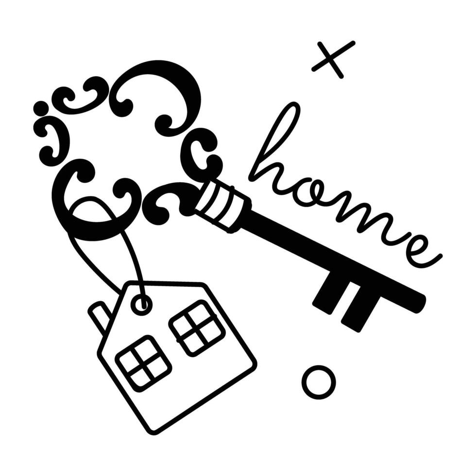 Trendy Home Key vector