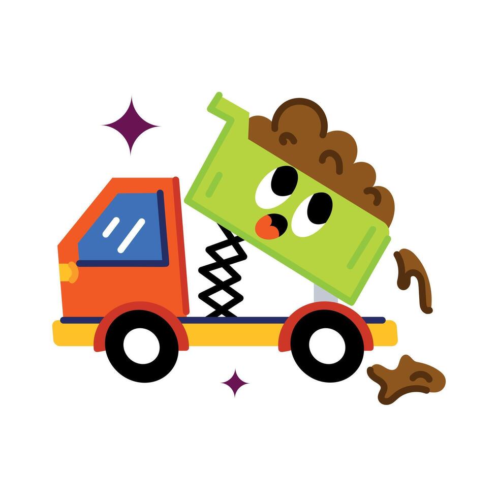 Trendy Dump Truck vector