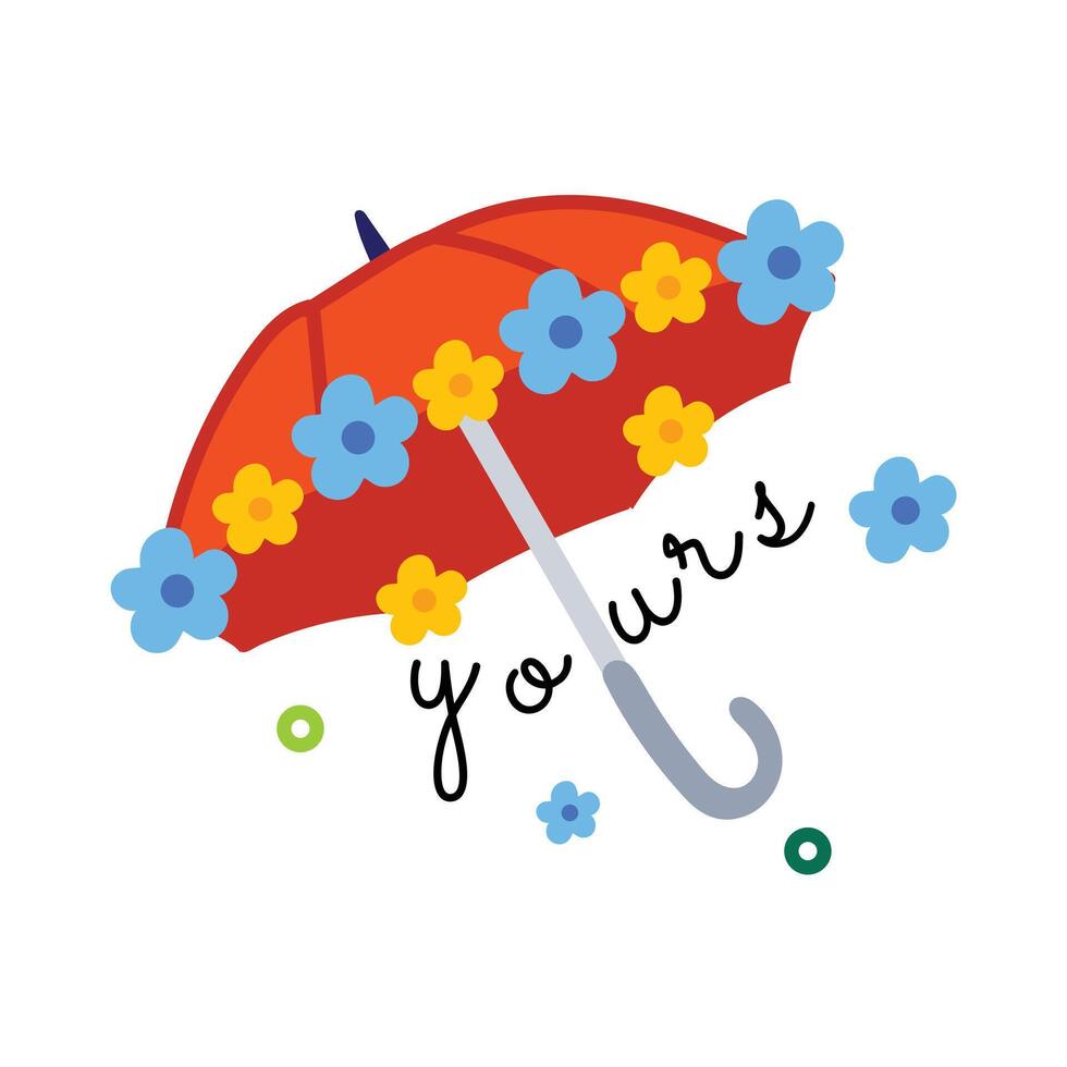 Trendy Wedding Umbrella vector