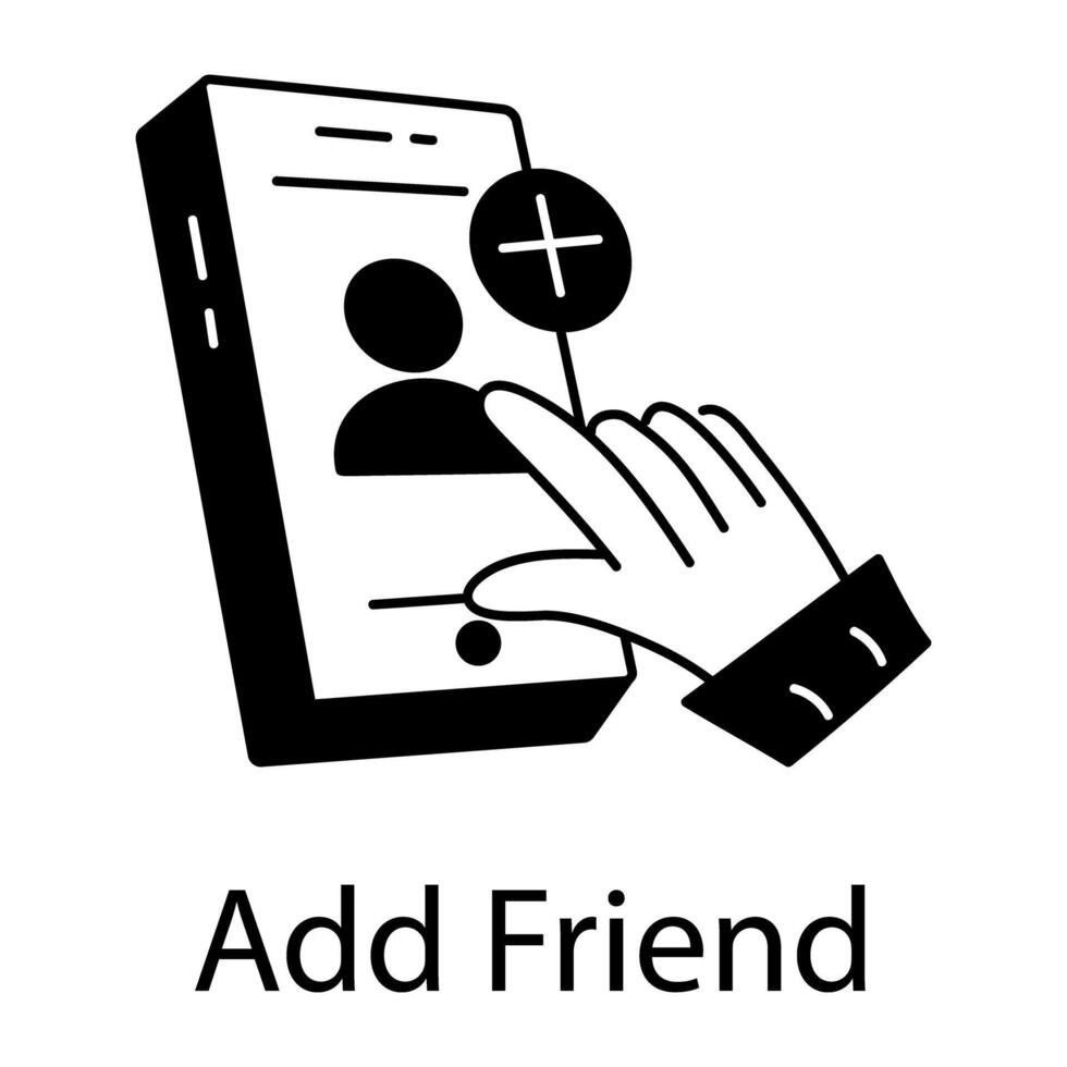 Trendy Add Friend vector