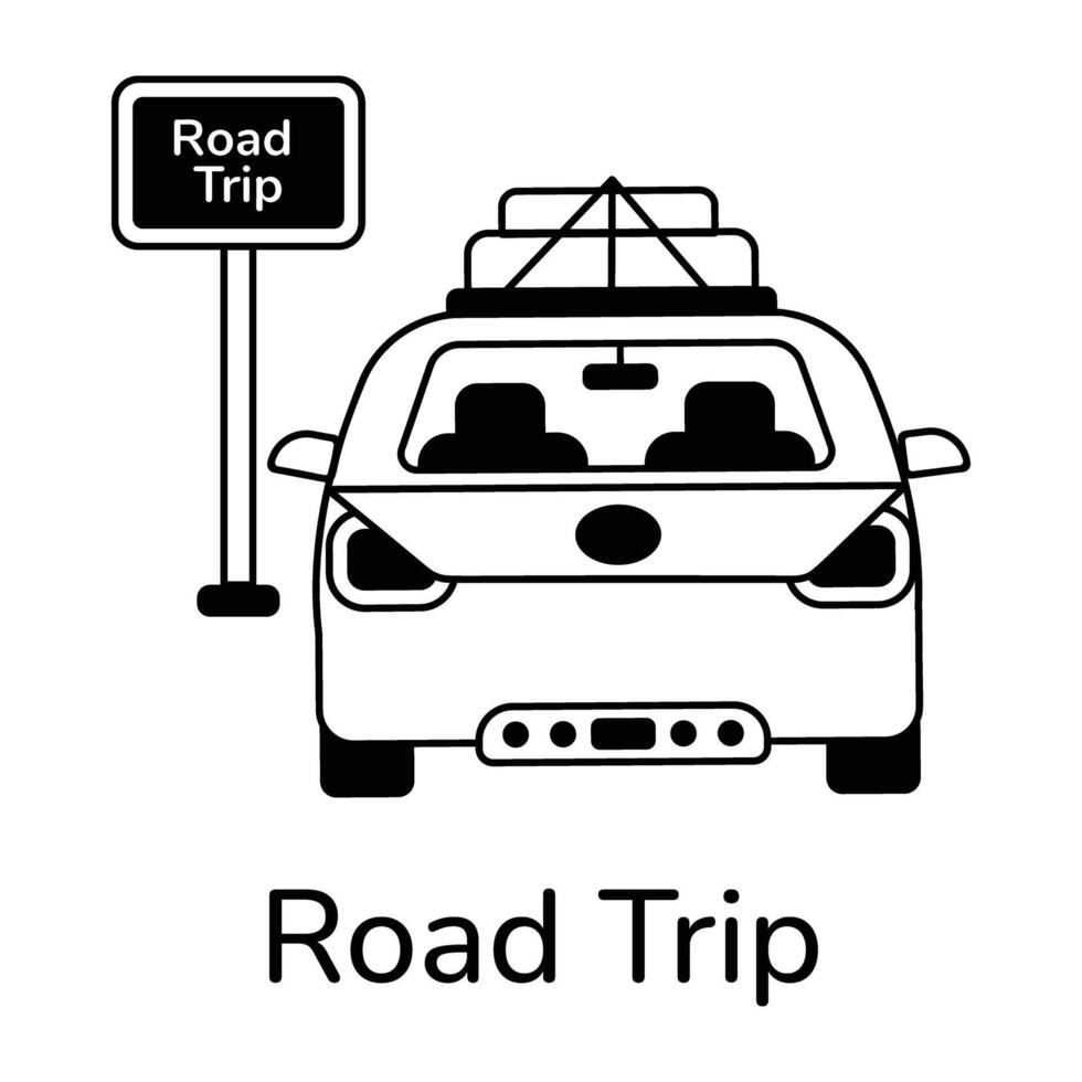 Trendy Road Trip vector