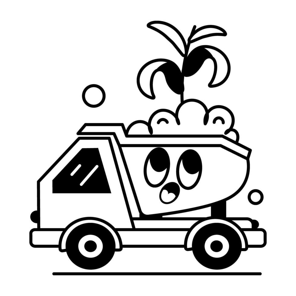 Trendy Tipper Truck vector