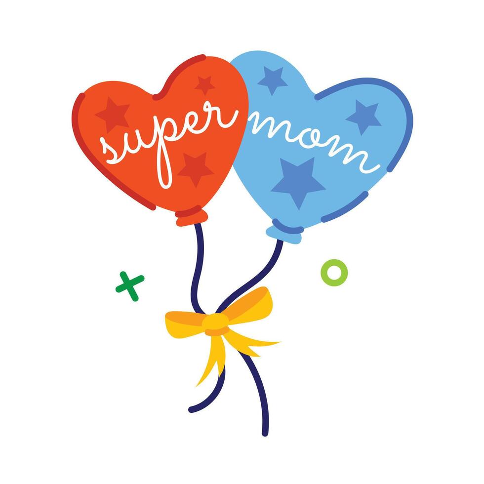 Trendy Mom Balloons vector